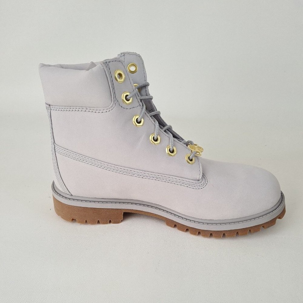 Timberland 6IN PREMIUM Junior Grey Waterproof Boots - Picture 3 of 12